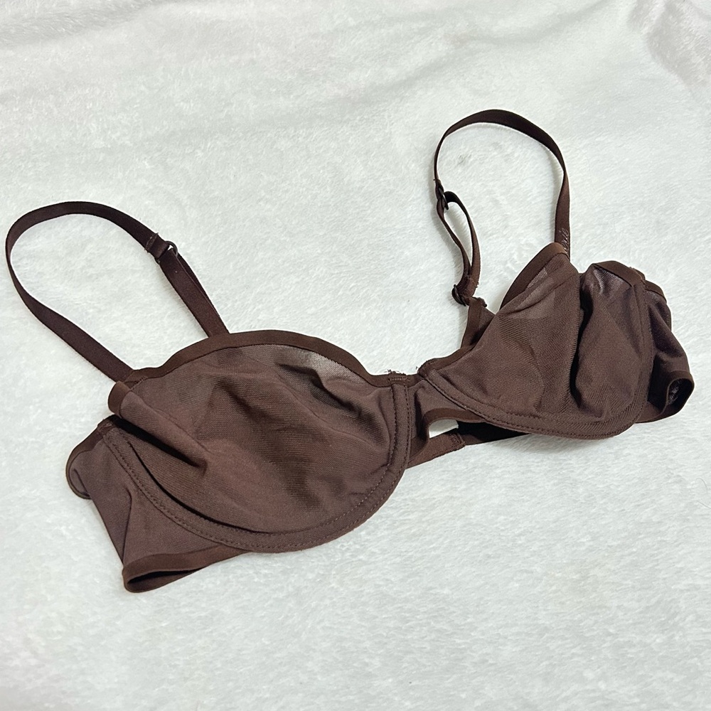 Aerie brown mesh underwire bralette